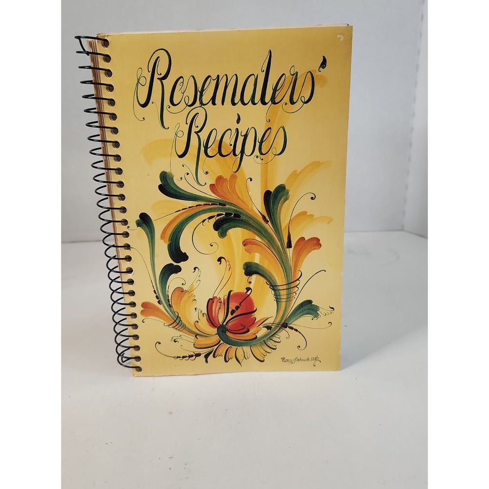 Vintage 90s Pauline's Rosemalers' Recipes Cookbook 1990 Norwegian Art Vesterheim